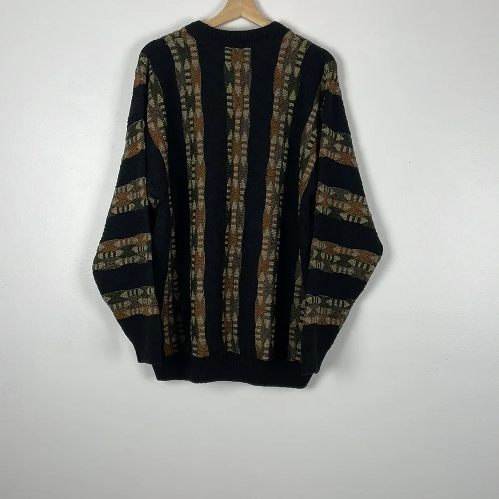 Protege Collection textured long sleeve vintage pullover multicolor sweater XL - Picture 4 of 5